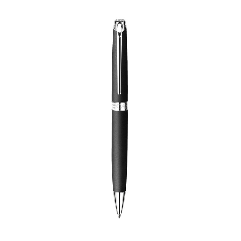 Caran d'Ache Leman Rhodium Balpen-Lasergravure-Mat Zwart, #202427