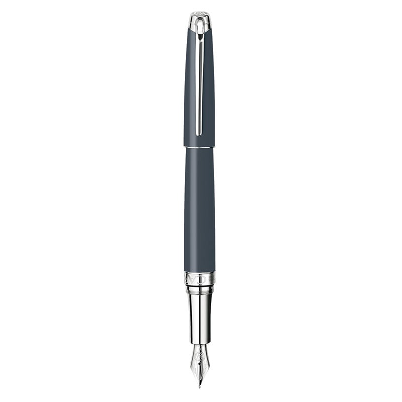 Caran d'Ache Leman Rhodium Vulpen-Lasergravure-Grijs Grafiet, #3f4852