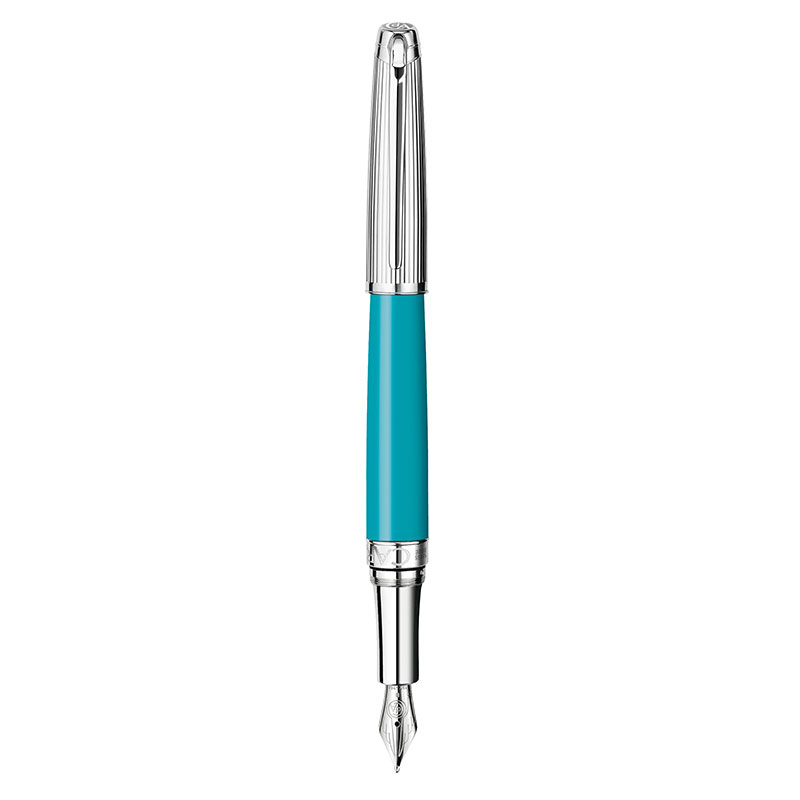 Caran d'Ache Leman Rhodium Vulpen-Lasergravure-Turqoise, #009cac