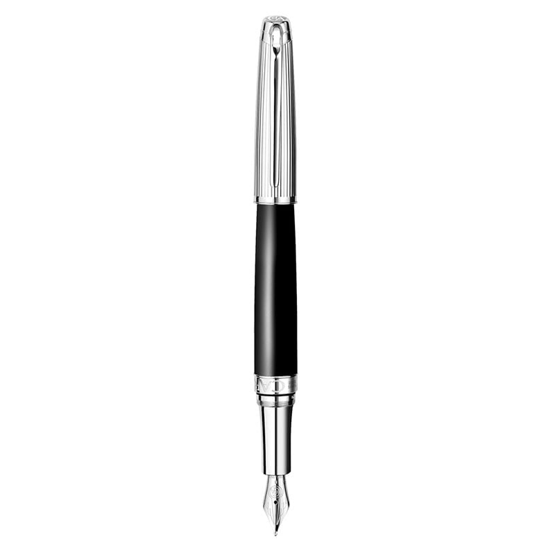 Caran d'Ache Leman Rhodium Vulpen-Lasergravure-Zwart, #000000