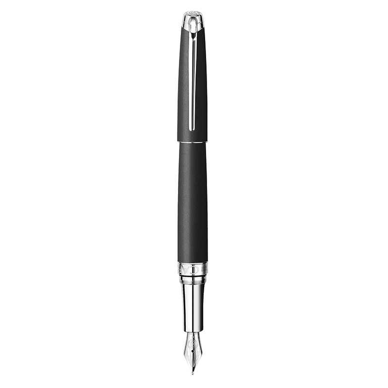 Caran d'Ache Leman Rhodium Vulpen-Lasergravure-Mat Zwart, #202427