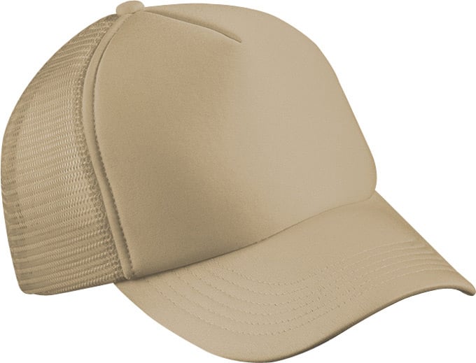 5 Panel Polyester Mesh Cap-Khaki