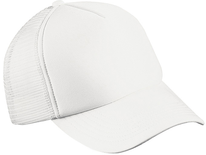 5 Panel Polyester Mesh Cap-Wit