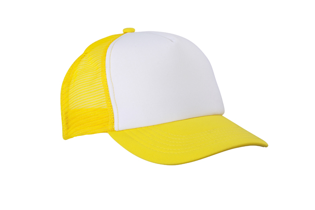 5 Panel Polyester Mesh Cap-Wit/zongeel
