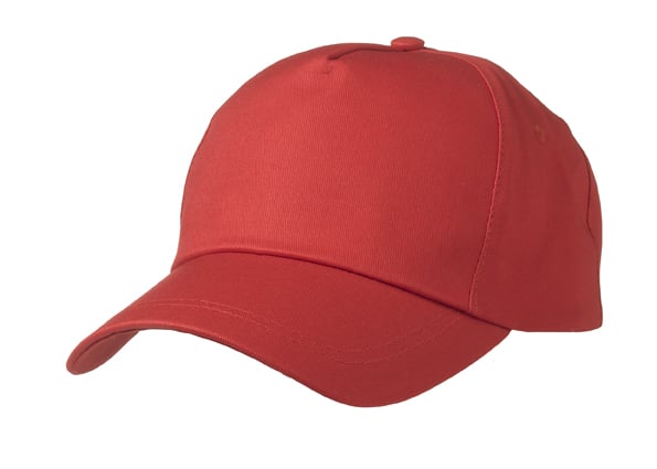 5 Panel Promo Cap Lightly Laminated-Signaal-rood