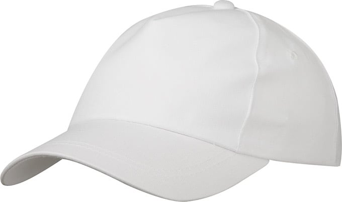 5 Panel Promo Cap Lightly Laminated-Wit
