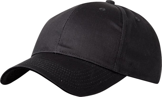 6 Panel Promo Cap-Zwart