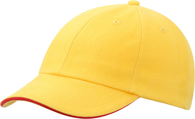 6 Panel Raver Sandwich Cap-Goudgeel/signaalrood
