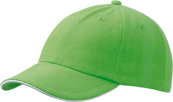 6 Panel Raver Sandwich Cap-Lime/wit