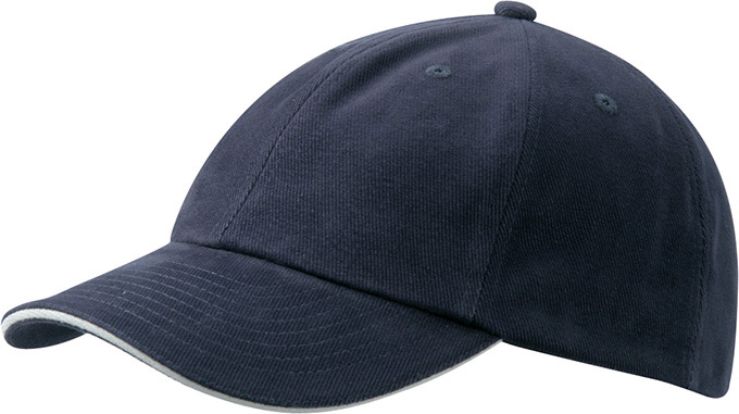 6 Panel Raver Sandwich Cap-Navy/wit