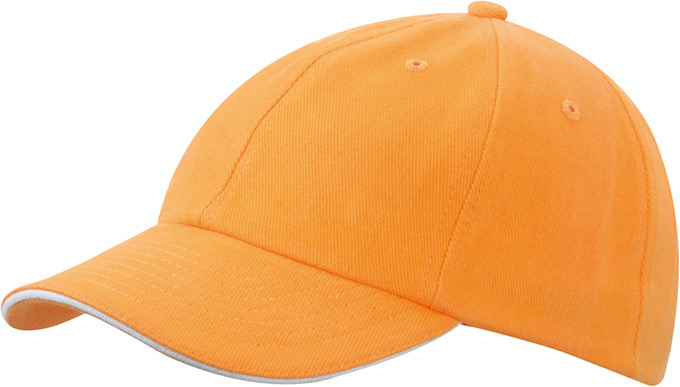 6 Panel Raver Sandwich Cap-Oranje/wit