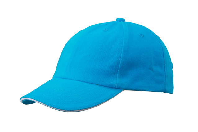 6 Panel Raver Sandwich Cap-Turquoise/wit
