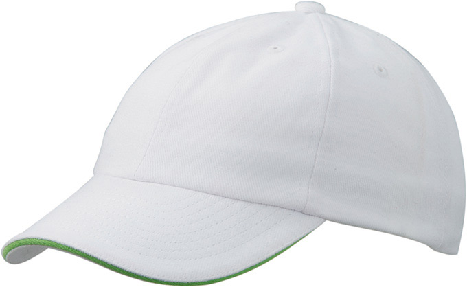 6 Panel Raver Sandwich Cap-Wit/limegroen