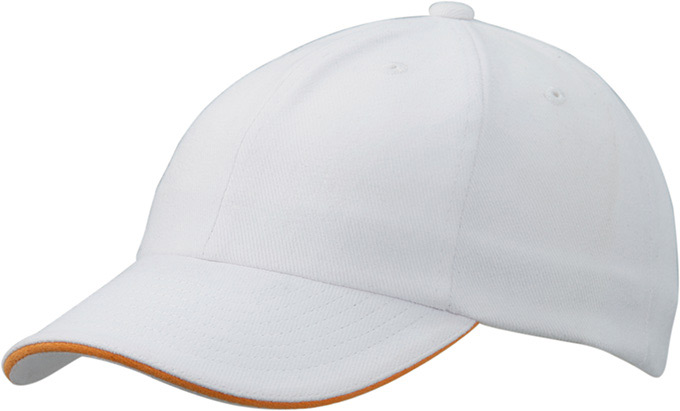 6 Panel Raver Sandwich Cap-Wit/oranje