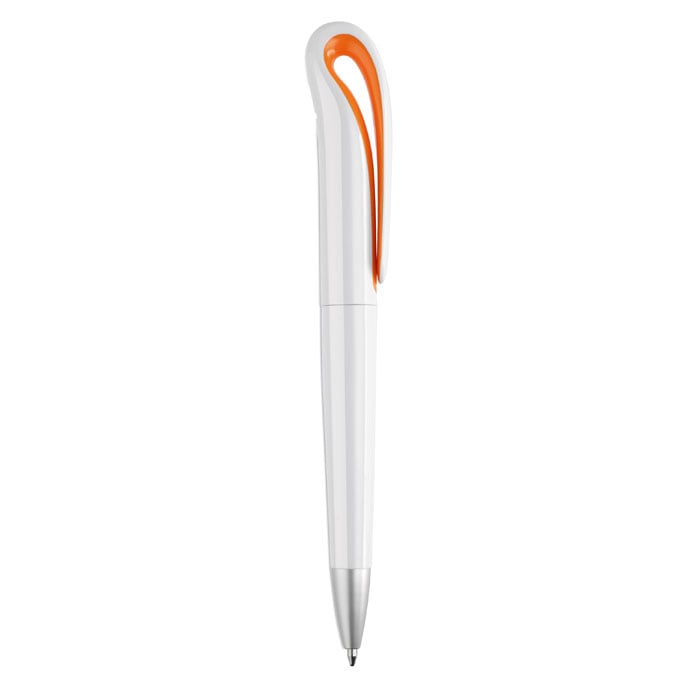 ABS pen met draaimechanisme-Oranje-Zonder opdruk