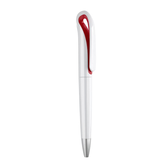 ABS pen met draaimechanisme-Rood-Zonder opdruk
