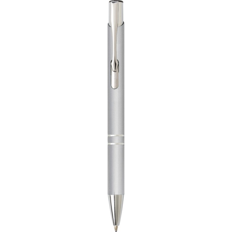 Aluminium balpen met hoogglans UV coating-Zilver