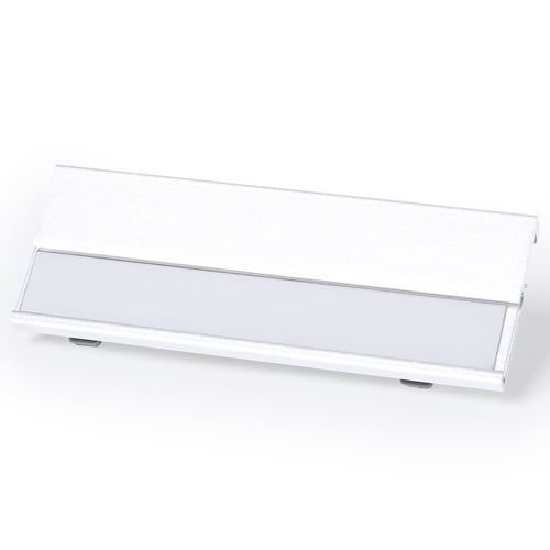 Aluminum naambadge Bindel-Wit
