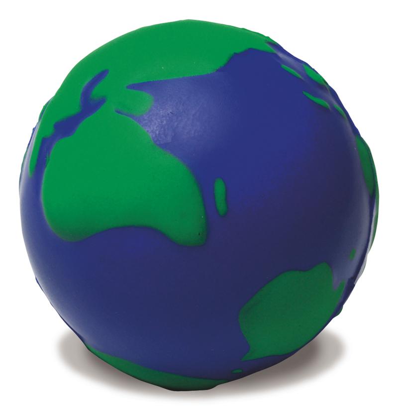 Anti stress globe-Blauw-Zonder opdruk