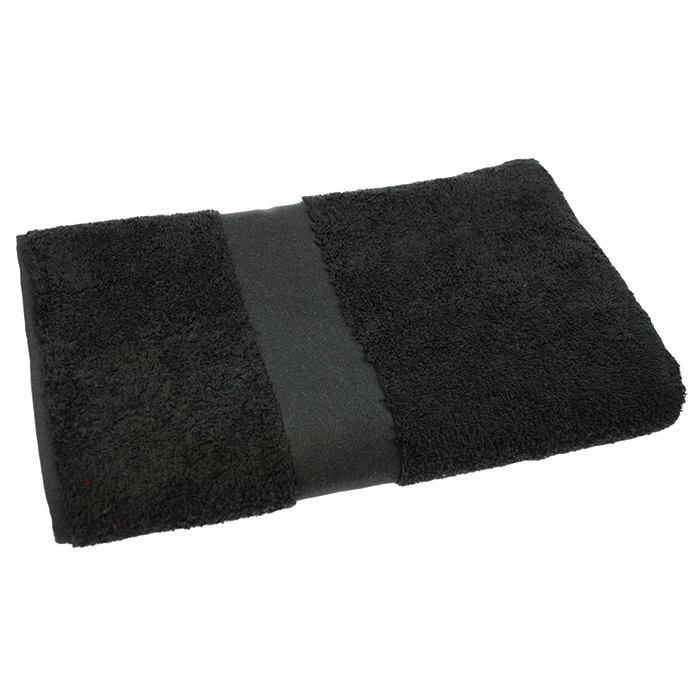 Badhanddoek Hotelkwaliteit-Zwart, #000000-Borduring