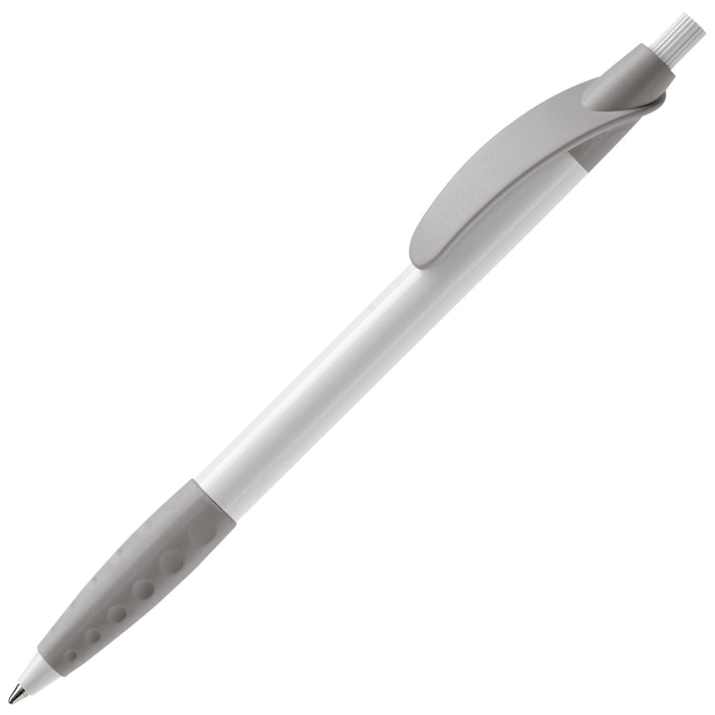 Balpen Cosmo Grip Hardcolour-Wit / zilver