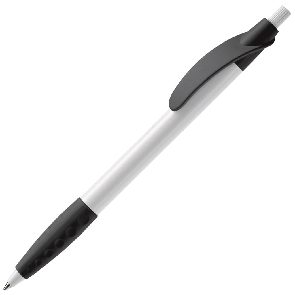 Balpen Cosmo Grip Hardcolour-Wit / zwart