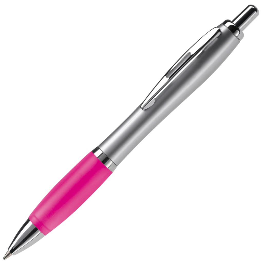 Balpen Hawai Silver-Zilver / donker roze
