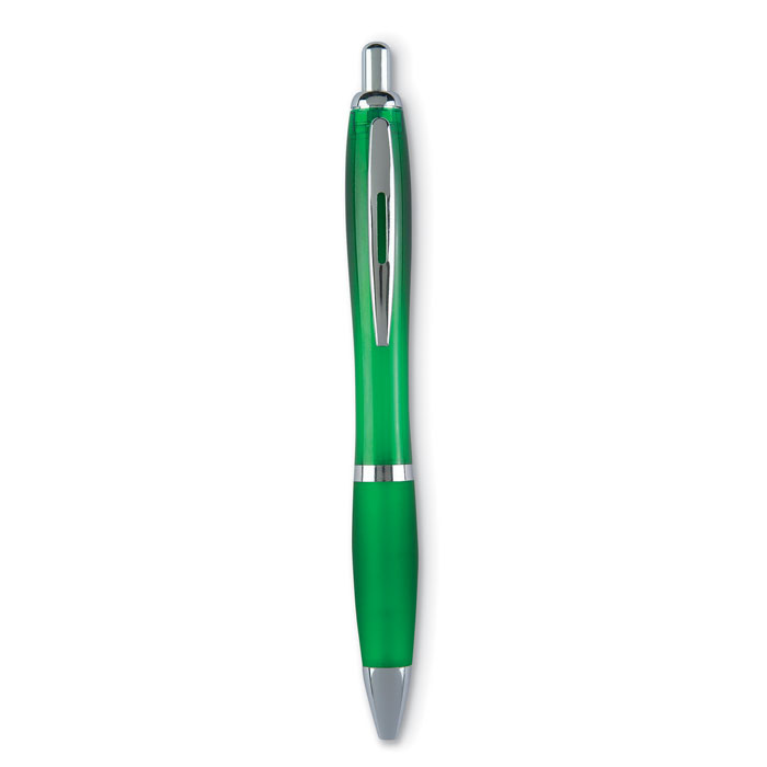 Balpen met drukmechanisme trendy-Transparant groen-Zonder opdruk