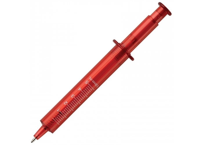 Balpen Spuit Transparant-Transparant rood