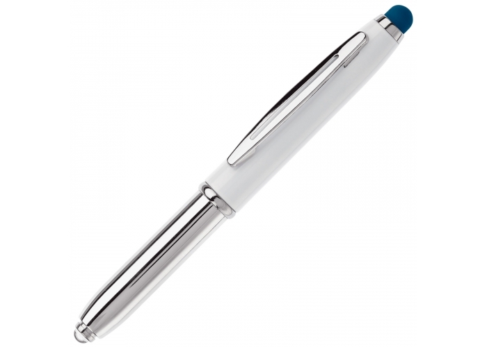 Balpen Stylus Shine Metaal-Wit / donker blauw