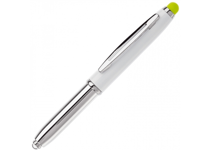 Balpen Stylus Shine Metaal-Wit / licht groen