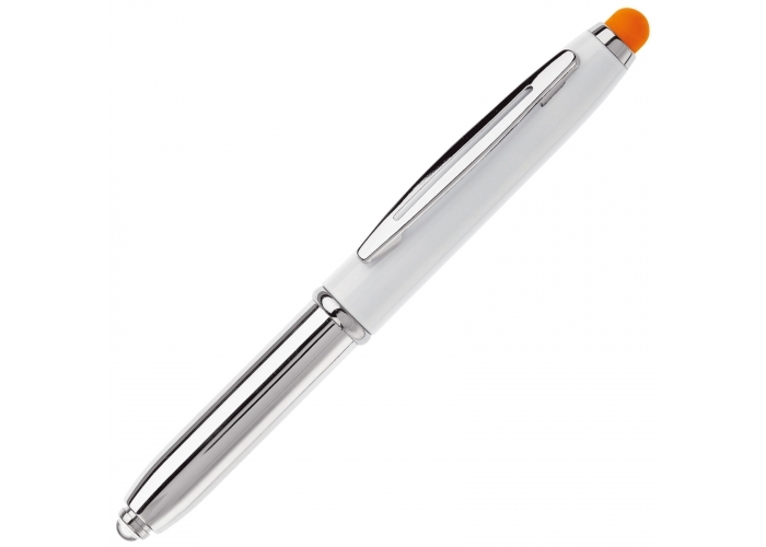 Balpen Stylus Shine Metaal-Wit / oranje