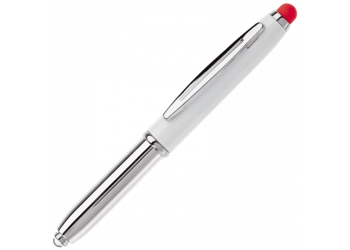 Balpen Stylus Shine Metaal-Wit / rood