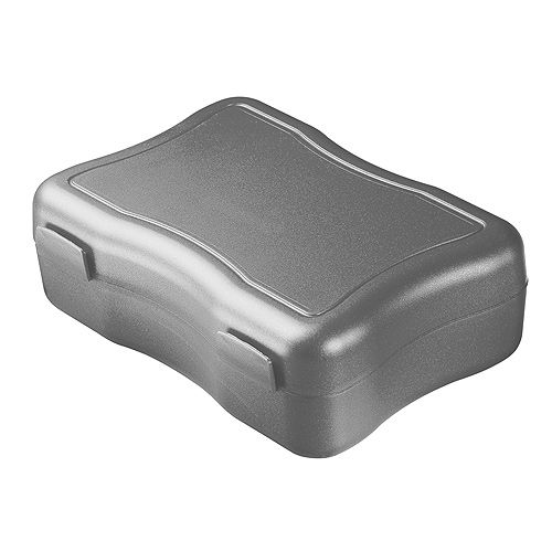 Broodtrommel Wave Middel-1 kleur-Metallic Zilver, #888888