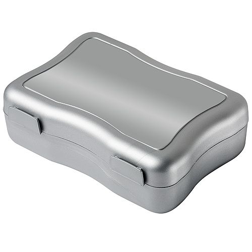 Broodtrommel Wave Middel-1 kleur-Zilver, #9e9e9e