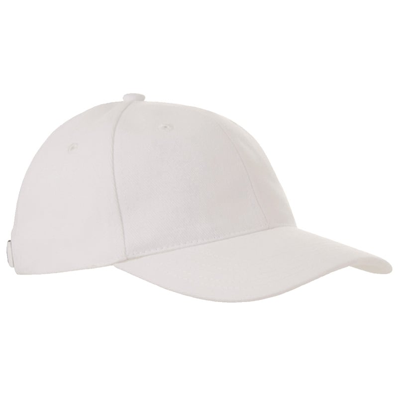Brushed Twill Cap buckle-Wit, #ffffff-Borduring