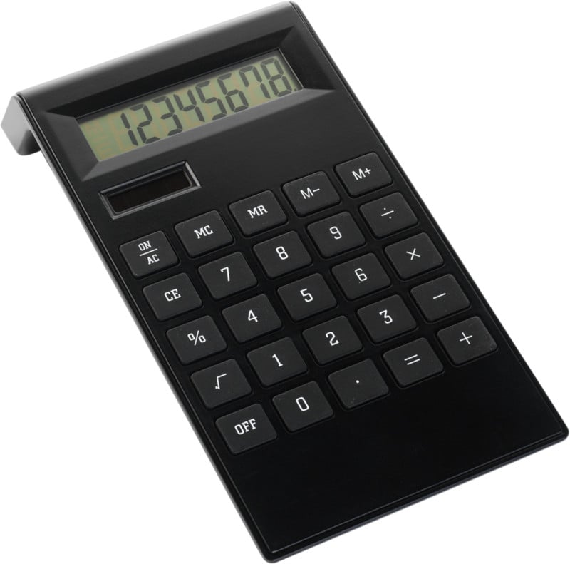 Bureaucalculator met batterijen-Zwart