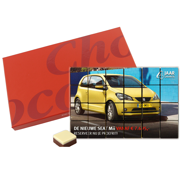 Chocolade met foto 24 blokjes-Wit