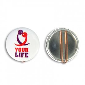 Button met clip 37 mm