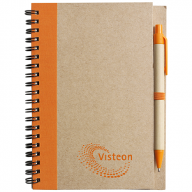 Stella notitieboek - A6 - karton - 60 vellen - gelinieerd - inclusief kartonnen balpen