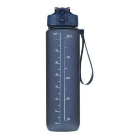AquaSport waterfles 1000 ml - rPET - fliptopdop met rietje
