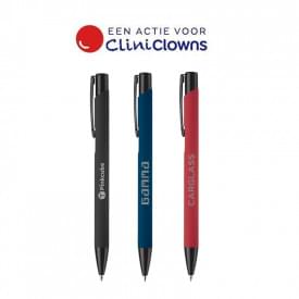 Alicante balpen - metaal - blauwe inkt - rubberised - soft touch