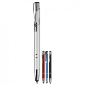 Alicante stylus balpen - metaal - blauwe inkt - ring detail