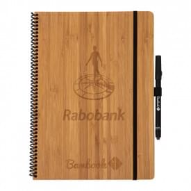 Bambook notepad - A5 - hardcover - bamboe omslag - uitwisbaar - met pen