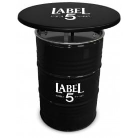 Barreltafel Zwart met Zwart Blad