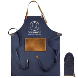 BBQ schort en want - katoen/polyester - in geschenkverpakking