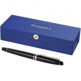 Waterman Expert vulpen - messing - blauwe inkt - gelakt - geschenkverpakking