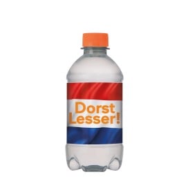 Waterflesje met bronwater 330ml - rPET - platte dop - diverse kleuren