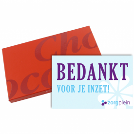 Chocolade wenskaart Tablet - melk/wit - eigen ontwerp - 240g