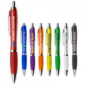 Nash gekleurde balpen - kunststof - blauwe inkt - metalen clip